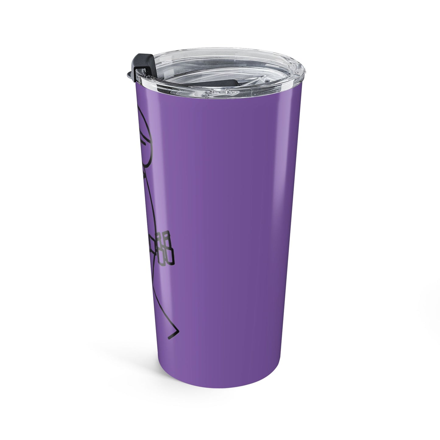 20oz Purple Tumbler with Stick Figure Shooter Design