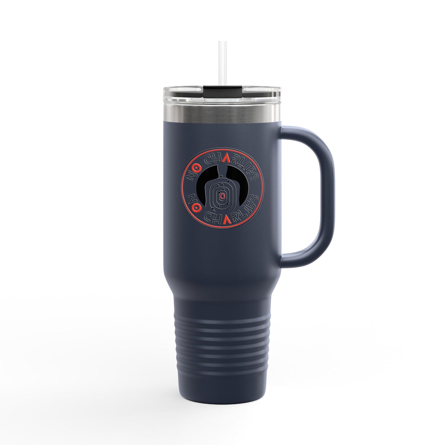 Insulated Travel Mug - 40oz with ‘No Charlies’ logo | Perfect for On-the-Go Coffee Lovers | Ideal Gift for Holidays & Celebrations