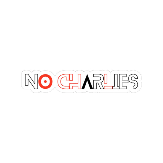 Trendy Kiss-Cut Stickers - 'NO CHARLIES' Design for Laptop & Decor