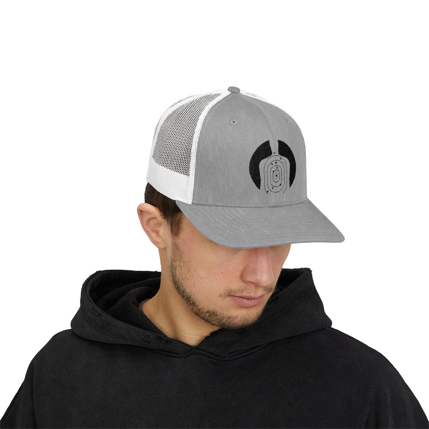 Stylish Snapback Trucker Cap with Target Graphic - Perfect for Shooting Sports Enthusiasts