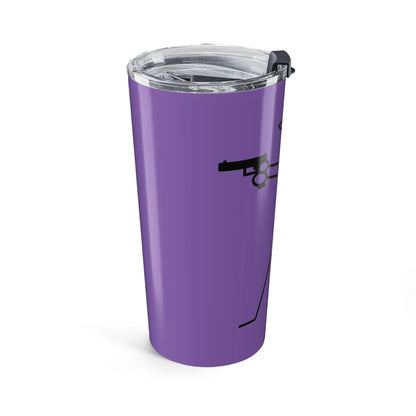 20oz Purple Tumbler with Stick Figure Shooter Design