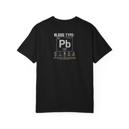 Lead Lover T-Shirt — "Blood Type: Pb" Science Humor Tee