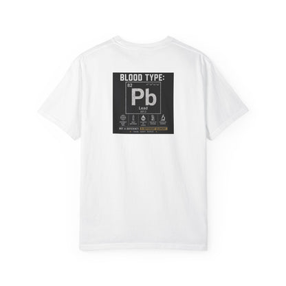 Lead Lover T-Shirt — "Blood Type: Pb" Science Humor Tee