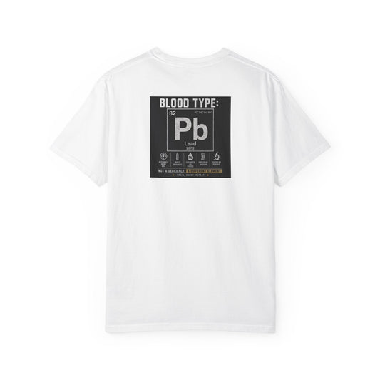 Lead Lover T-Shirt — "Blood Type: Pb" Science Humor Tee