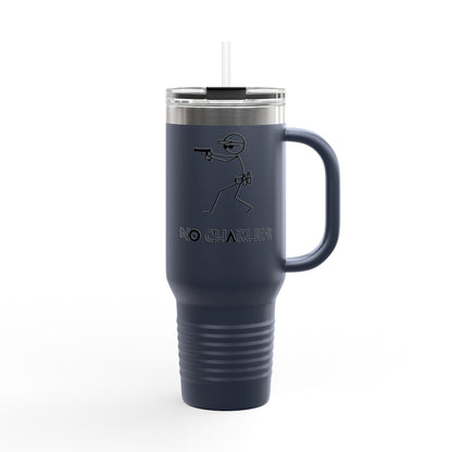 Insulated Travel Mug - 40oz with ‘No Charlies’ logo | Perfect for On-the-Go Coffee Lovers | Ideal Gift for Holidays & Celebrations