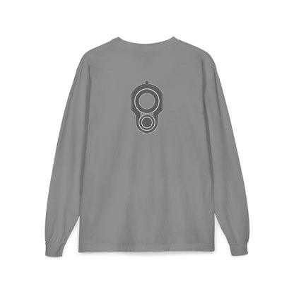 Graphic Pocket Long Sleeve Shirt — Minimal Gun Barrel Design