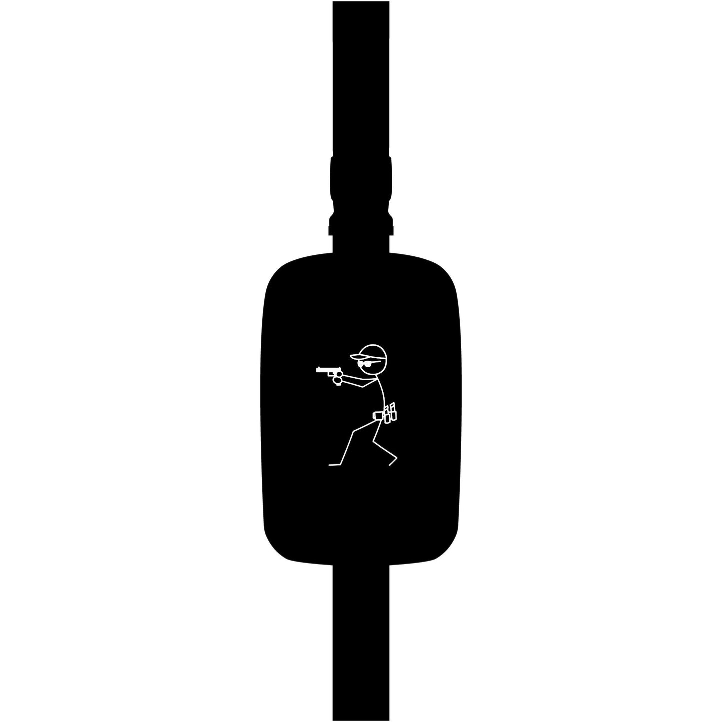 Stick Figure Shooter Embroidered Sling Bag