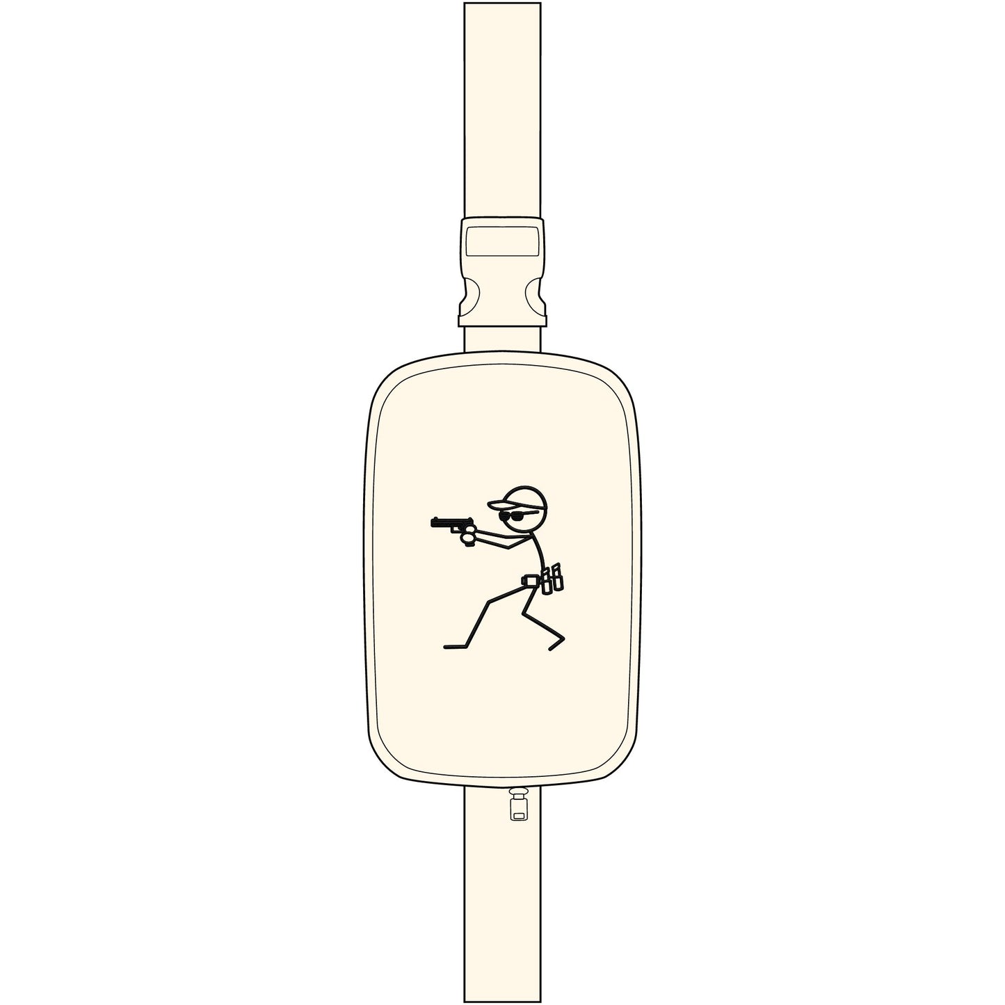 Stick Figure Shooter Embroidered Sling Bag