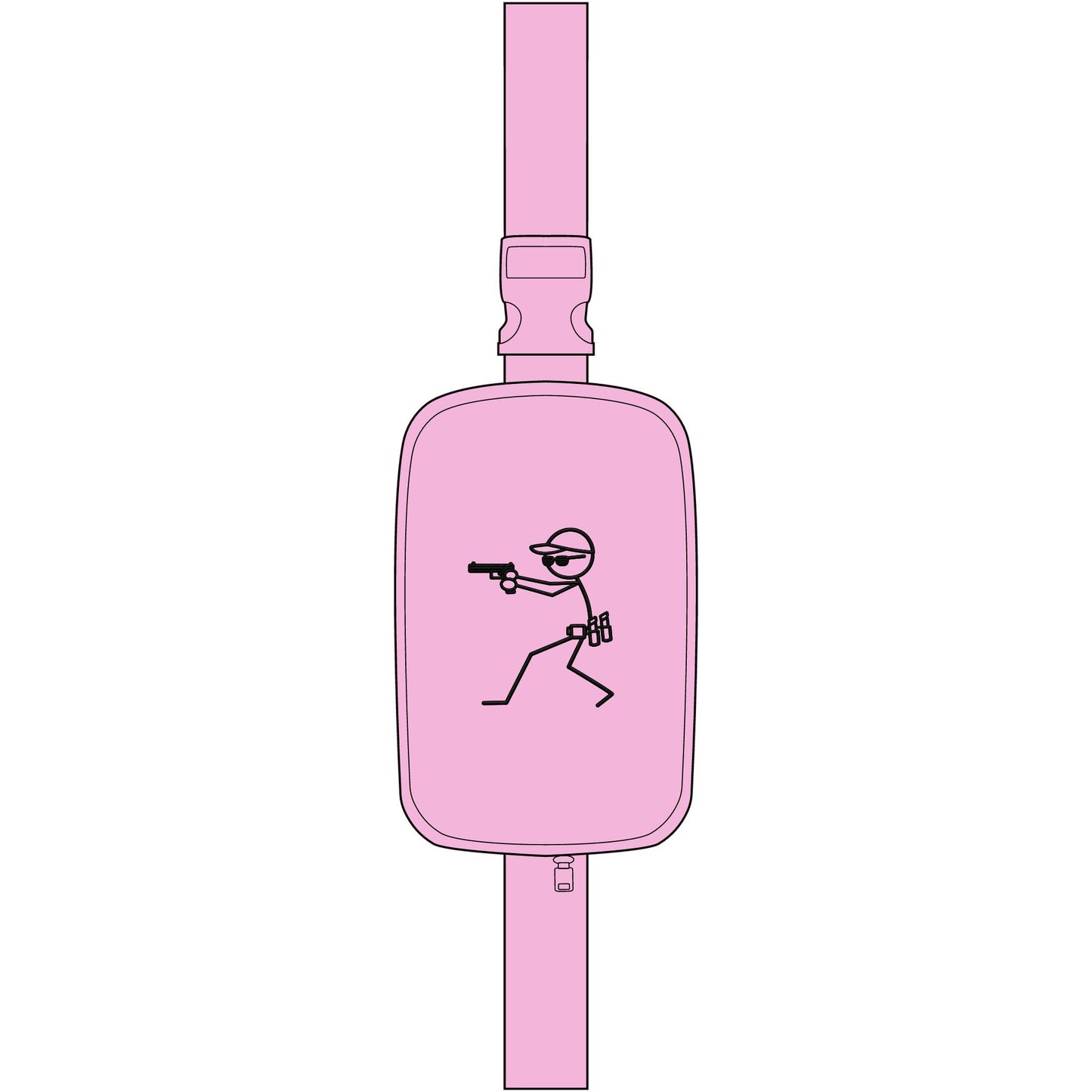 Stick Figure Shooter Embroidered Sling Bag