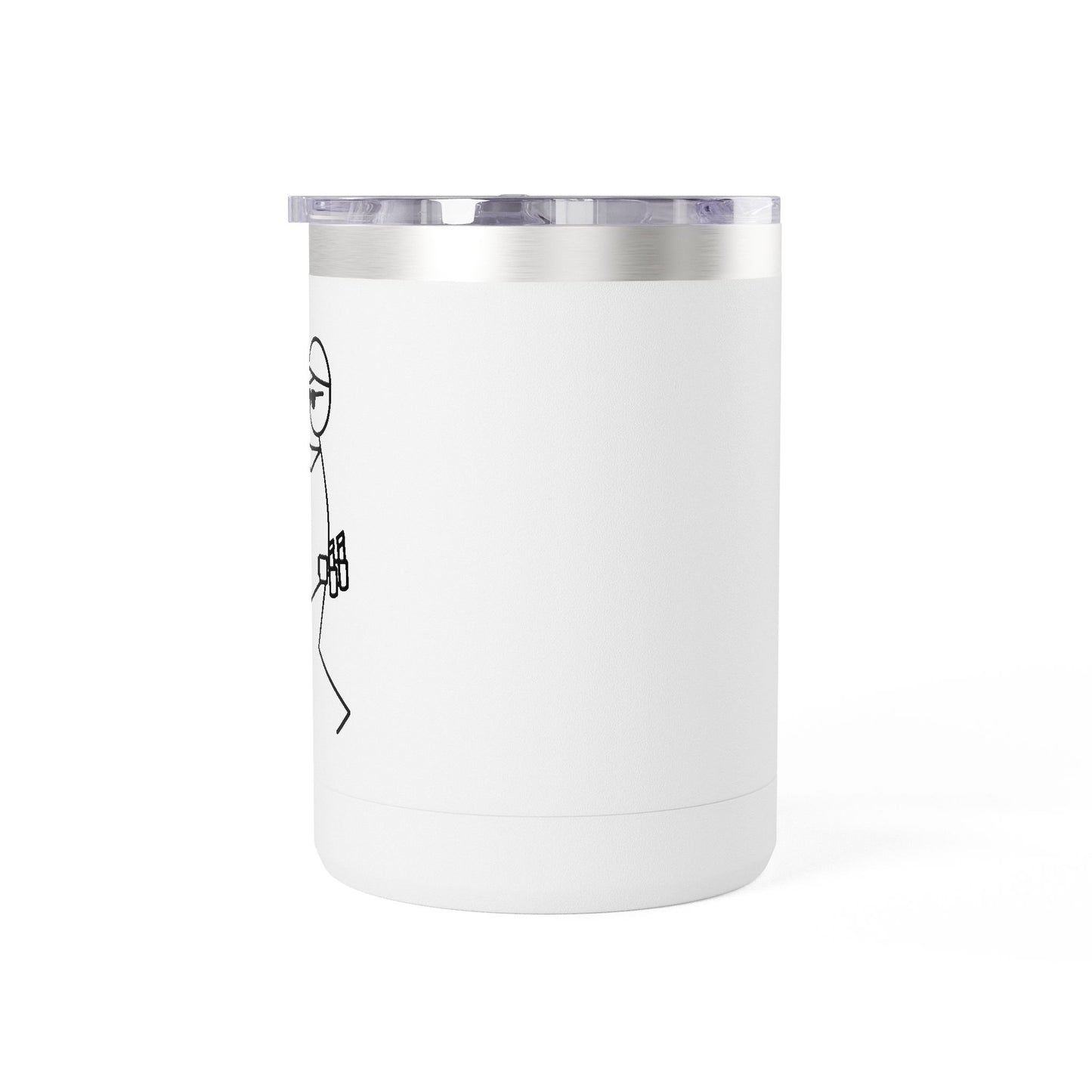 15oz White Coffee Tumbler Mug – Insulated Travel Mug with Handle