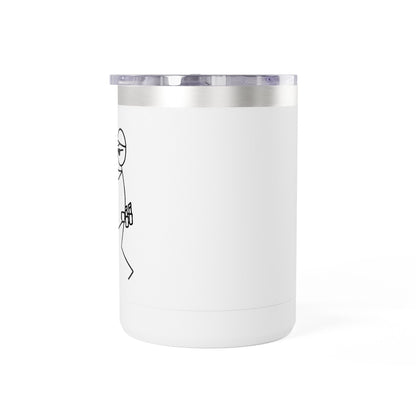 15oz White Coffee Tumbler Mug – Insulated Travel Mug with Handle