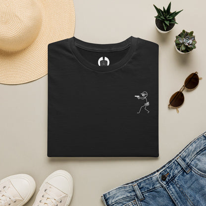 Minimal Stick Figure 'Minor/Major' Tee — Small Chest Graphic T-Shirt