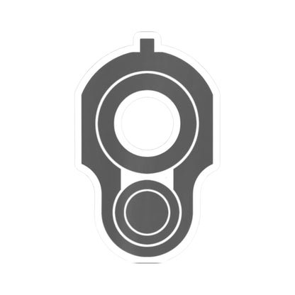 Revolver Barrel Kiss-Cut Sticker — Gun Silhouette Decal for Laptops & Gear
