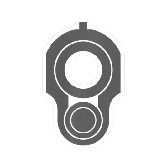 Revolver Barrel Kiss-Cut Sticker — Gun Silhouette Decal for Laptops & Gear