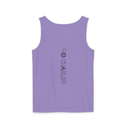 Stick Figure Shooter Tank Top — “No Charles” Graphic