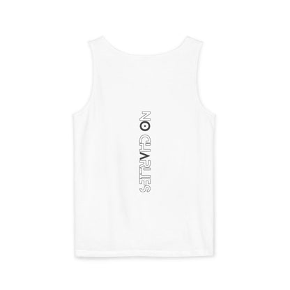 Stick Figure Shooter Tank Top — “No Charles” Graphic