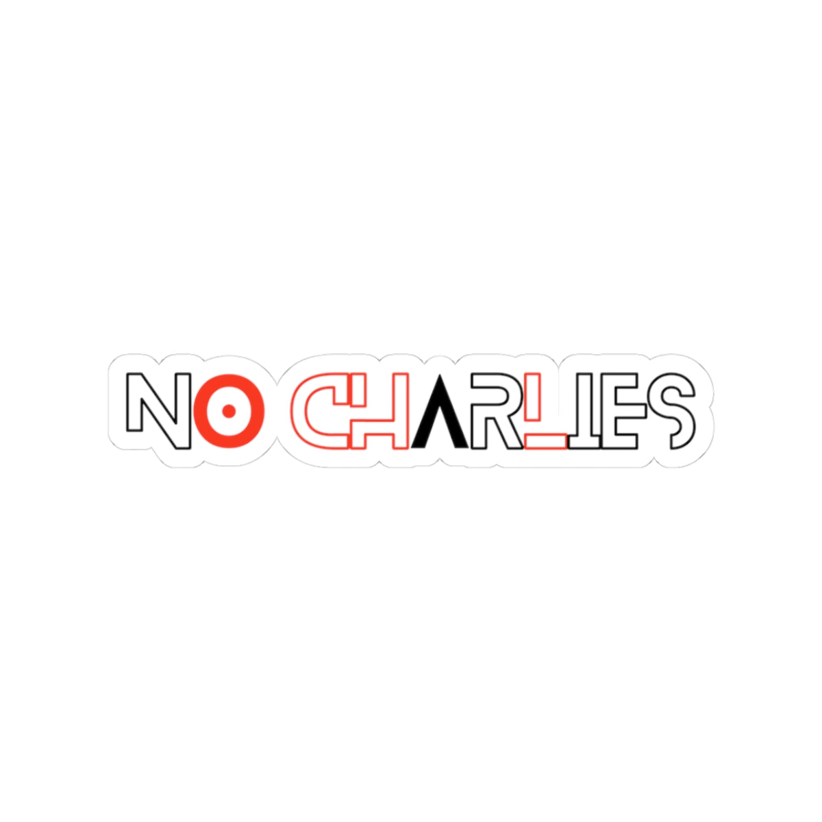 Trendy Kiss-Cut Stickers - 'NO CHARLIES' Design for Laptop & Decor