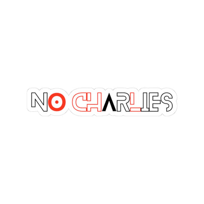 Trendy Kiss-Cut Stickers - 'NO CHARLIES' Design for Laptop & Decor