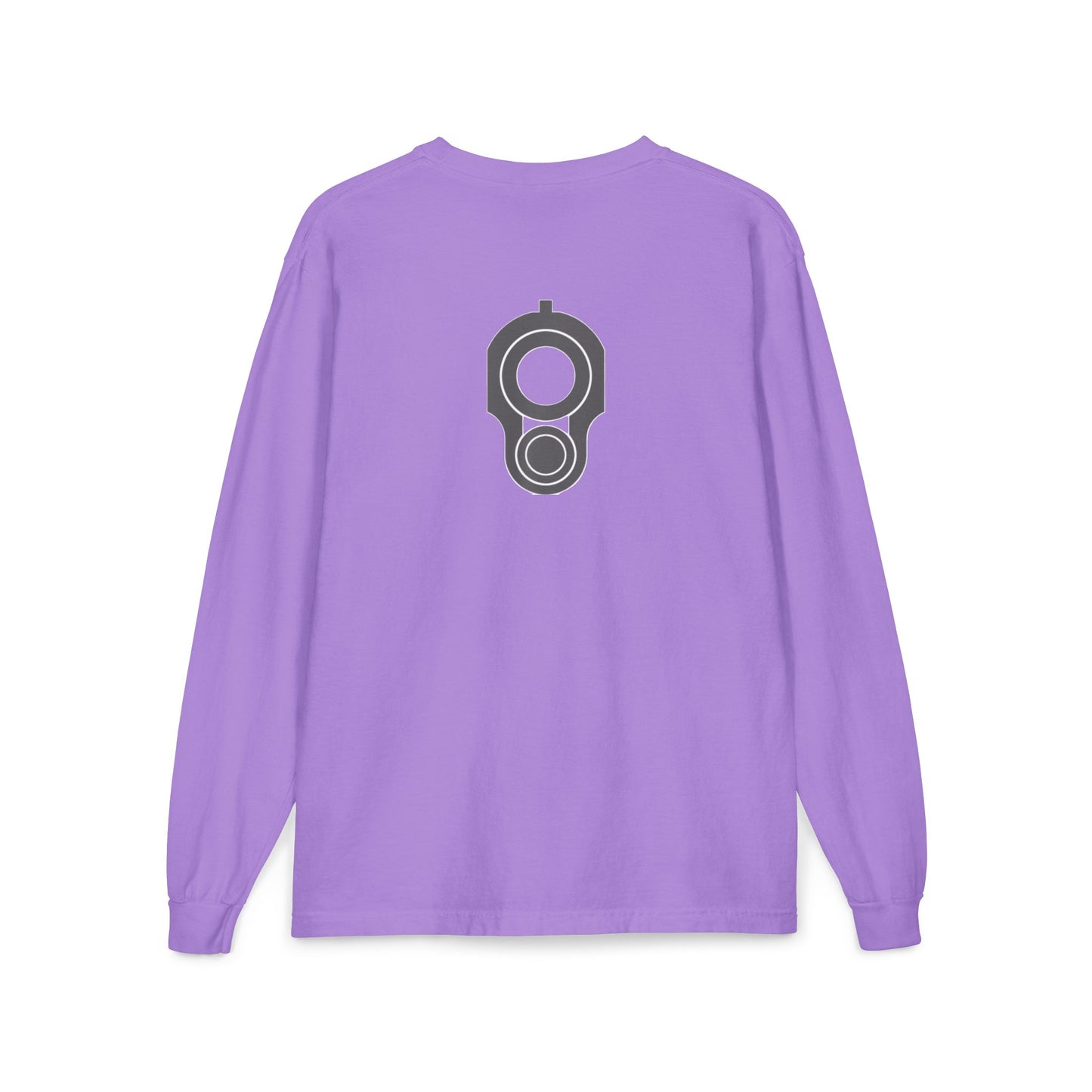 Graphic Pocket Long Sleeve Shirt — Minimal Gun Barrel Design