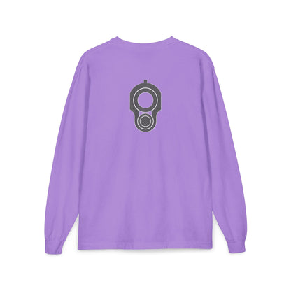 Graphic Pocket Long Sleeve Shirt — Minimal Gun Barrel Design