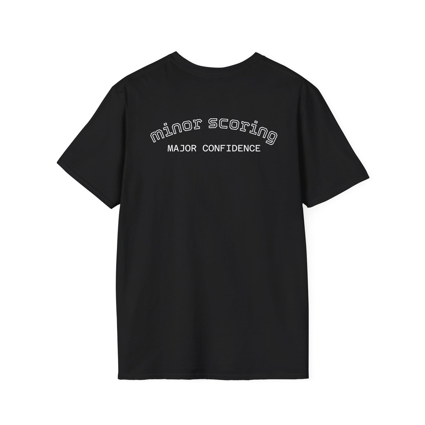 Minimal Stick Figure 'Minor/Major' Tee — Small Chest Graphic T-Shirt