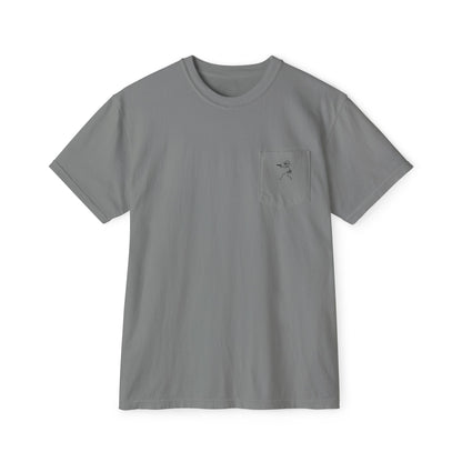 Pocket T-Shirt — Minimal Front Pocket Logo & Back Revolver Graphic Tee