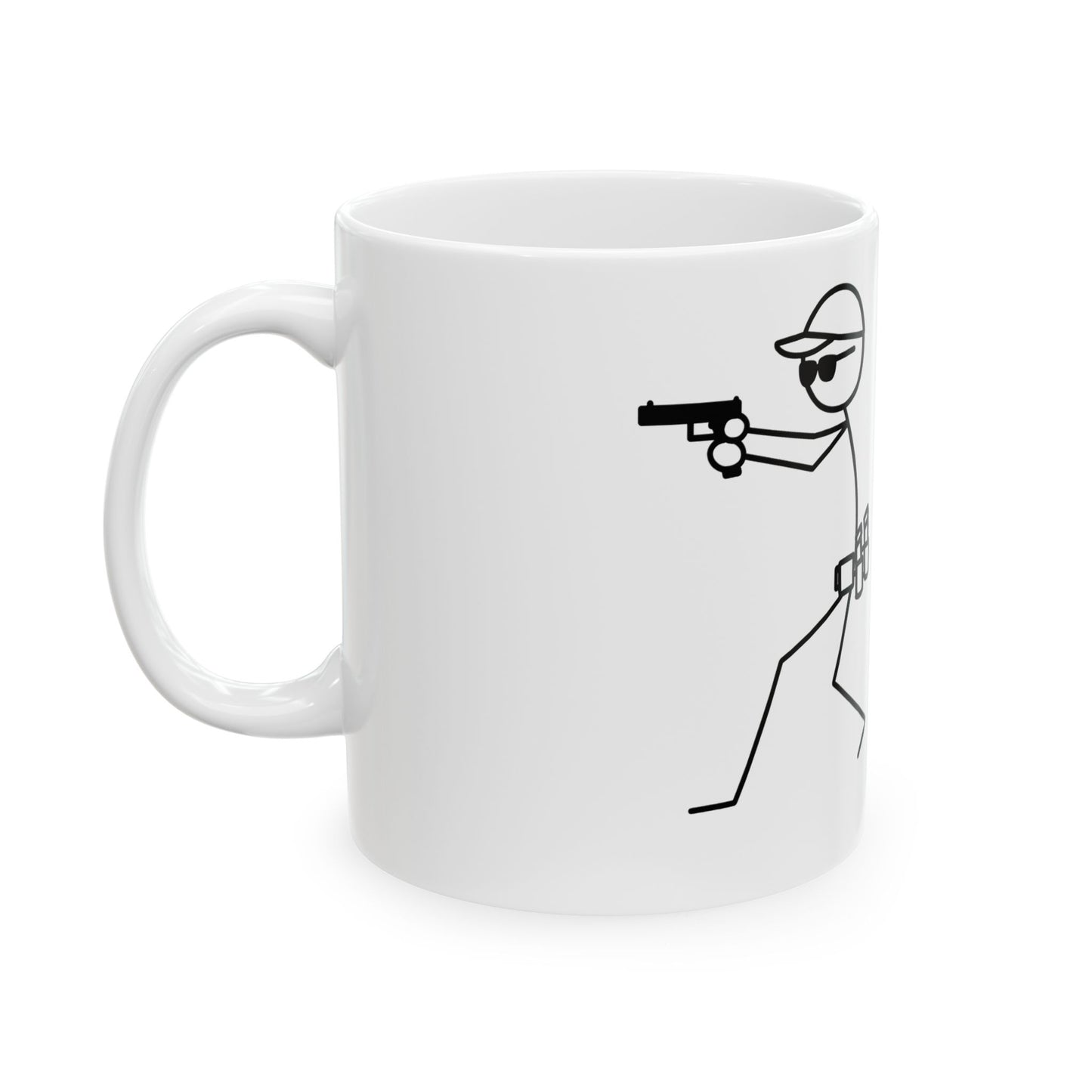 Shooting Man Coffee Mug — 'Respect The Stripes' Ceramic Mug (11oz/15oz)