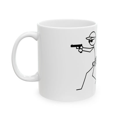 Shooting Man Coffee Mug — 'Respect The Stripes' Ceramic Mug (11oz/15oz)