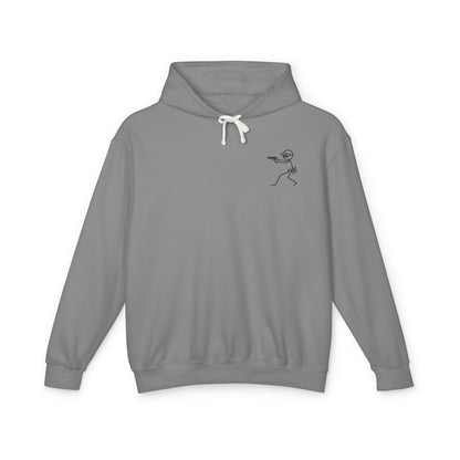 Distressed American Flag Hoodie with Tactical Stick Figure Accent