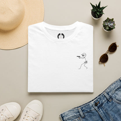 Minimal Stick Figure 'Minor/Major' Tee — Small Chest Graphic T-Shirt