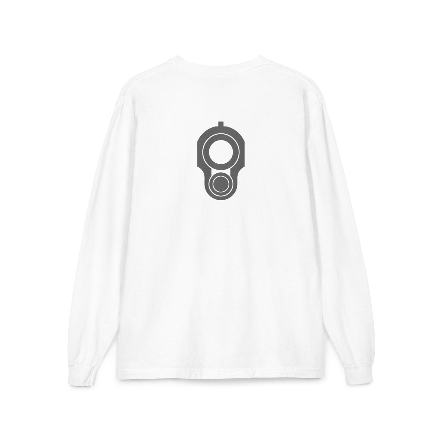 Graphic Pocket Long Sleeve Shirt — Minimal Gun Barrel Design