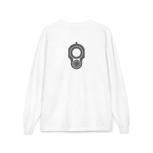 Graphic Pocket Long Sleeve Shirt — Minimal Gun Barrel Design