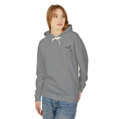No Charlies Hoodie — Minimal Stick Figure Shooter Graphic Lightweight Hooded Sweatshirt