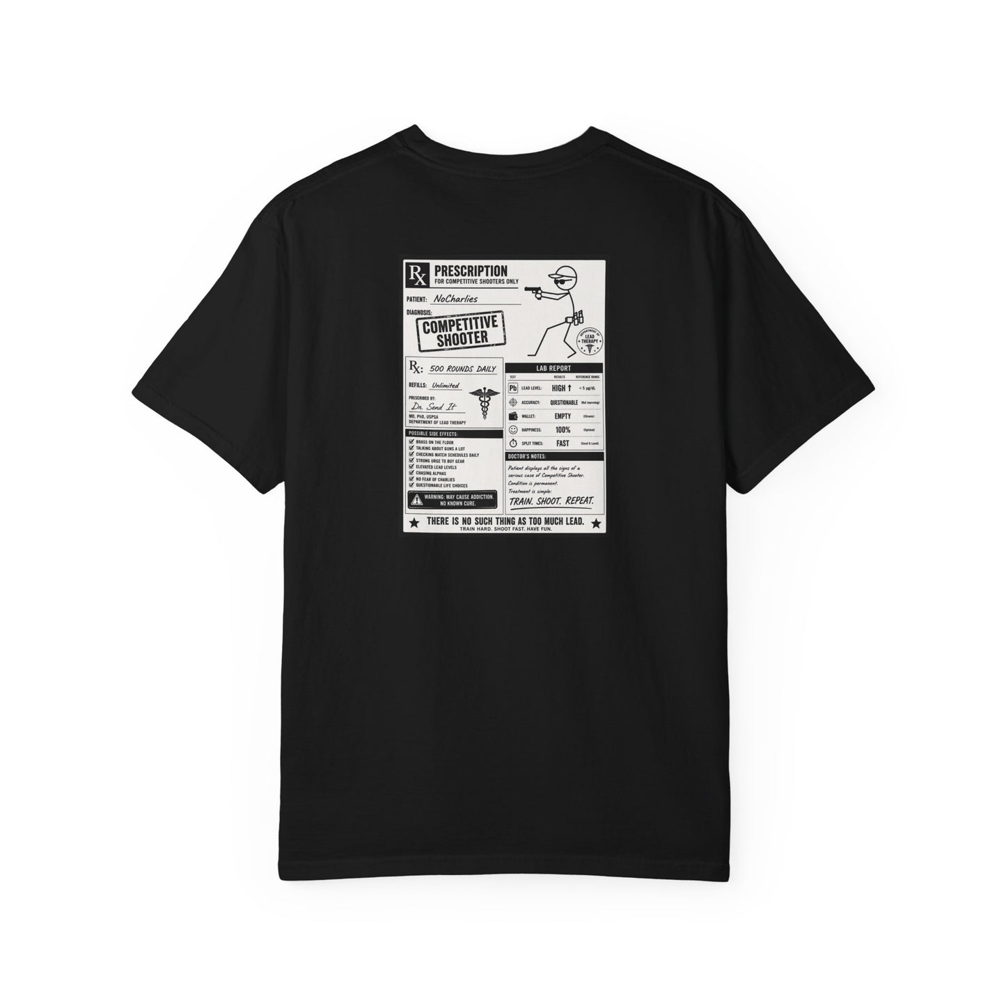 Graphic T-Shirt — Prescription for Competitive Spirit (USA Flag Accent)