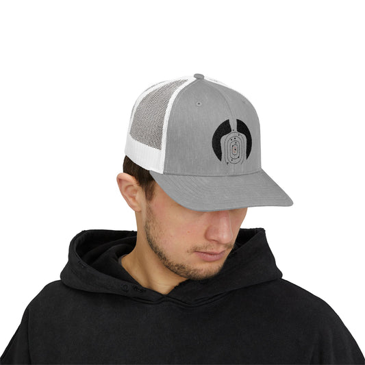 Stylish Snapback Trucker Cap with Target Graphic - Perfect for Shooting Sports Enthusiasts
